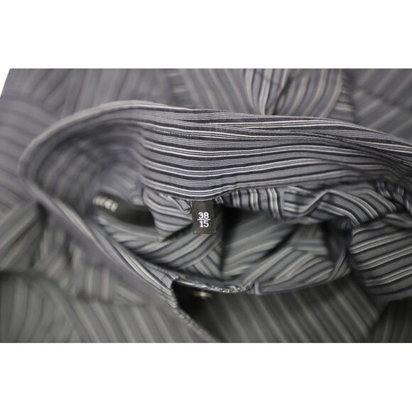 Gucci Striped Button Down Shirt in Navy Blue Cotton - Picture 5 of 7